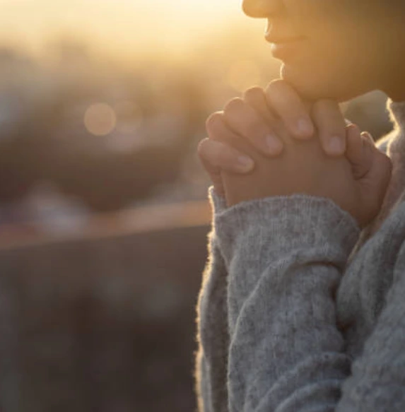 Woman praying illustration